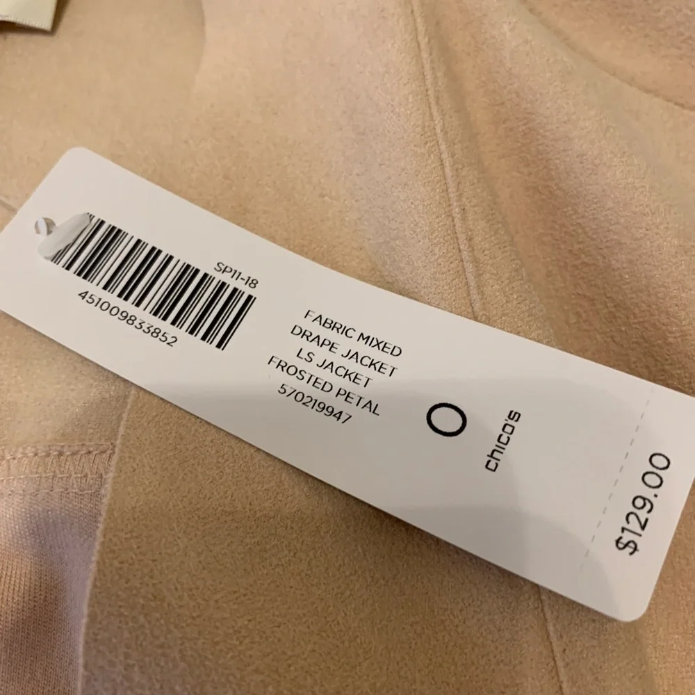 Chico’s Drape Jacket (Size 0) Frosted Petal Color - Picture 5 of 13